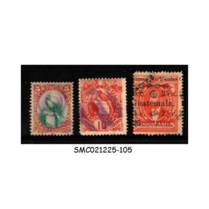 Stamps from GUATEMALA - 1881-86 SCOTT#23,26 & 34 - 3V - USED