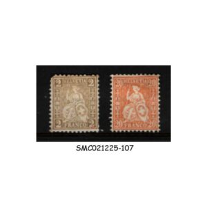 Stamps from SWITZERLAND - 1864 SCOTT#45 & 52 - 2V - MINT HINGED