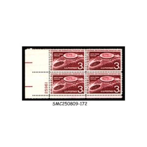 Stamps from UNITED STATES USA - 1958 BRUSSELS INTERNATIONAL EXHIBITION SCOTT#1104 PLATE BLOCK OF 4 - MNH