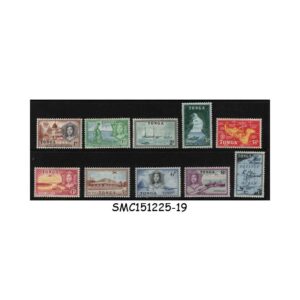 Stamps from TONGA - 1953 QUEEN SĀLOTE TUPOU III PICTORIALS DEFINITIVES - 10V - MINT HINGED