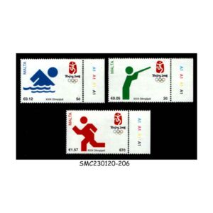 Stamps from MALTA - 2008 SUMMER OLYMPIC GAMES, BEIJING - 3V - MINT NH