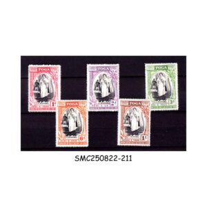 Stamps from TONGA - 1944 25th ANNIVERSARY OF ACCESSION OF QUEEN SĀLOTE TUPOU III SCOTT#82-86 5V MINT NH
