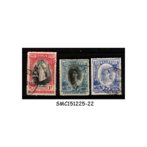 Stamps from TONGA - 1920 QUEEN SĀLOTE TUPOU III DEFINITIVES - 3V - USED
