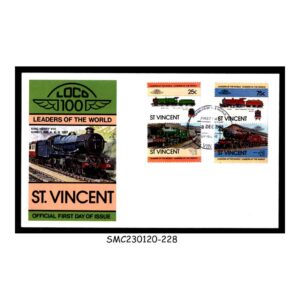 Stamps from ST. VINCENT - 1983 LEADERS OF THE WORLD / RAILWAY & TRAINS - FDC