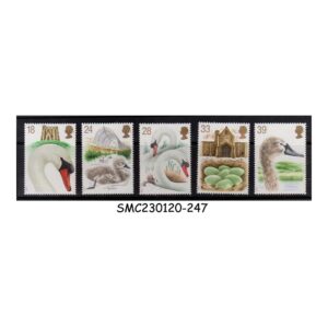 Stamps from GREAT BRITAIN - 1993 600th ANNIV. OF ABBOTSBURY SWANNERY / MUTE SWAN - 5V MNH