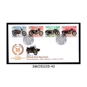 Stamps from CYPRUS - 2025 VINTAGE MOTORCYCLE - FDC