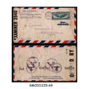 Cover from UNITED STATES USA - 1941 AIRMAIL ENVELOPE TO HOLLAND with STAMPS - CENSORED