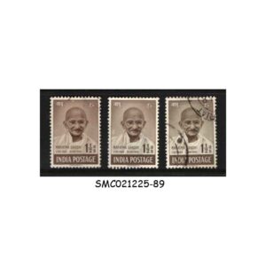 Stamps from INDIA - 1948 1st ANNIV. OF INDEPENDENCE (GANDHI ISSUE) SG#305 - 3V USED ERROR COLOR DIFFERENCE