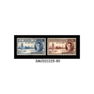 Stamps from MALTA & MONTSERRAT - 1946 KGVI PEACE ISSUE - 2V - MINT NH