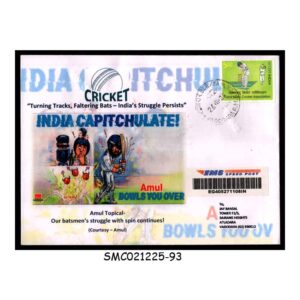 Stamps from INDIA - 2025 AMUL TOPICAL CRICKET BATSMAN'S STRUGGLE WITH SPIN COMMERCIALLY USED COVER