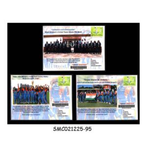 Stamps from INDIA - 2025 INDIAN'S BLIND WOMEN'S CRICKET TEAM WINNER OF WORLD CUP SET OF 3 COVERS - COMMERCIALLY USED