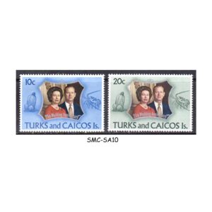 Stamps from TURKS & CAICOS ISLANDS - 1972 SILVER WEDDING QEII SCOTT#257-258 - 2V MINT NH