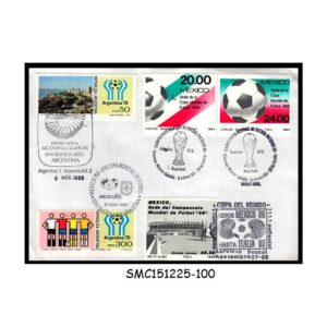 Stamps from ARGENTINA MEXICO - 1986 COVER WITH FOOTBALL WORLD CUP SPECIAL CANCELLATION