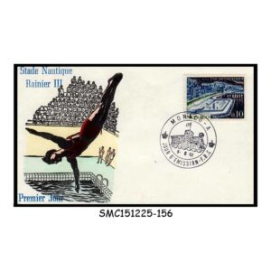 Stamps from MONACO - 1962 SWIMMING STADIUM RAINIER III / SPORTS - FDC