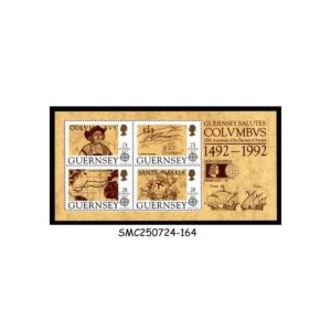 Stamps from GUERNSEY - 1992 500th ANNIV. OF DISCOVERY OF AMERICA / STAMP EXPO '92 - MIN. SHEET MINT NH
