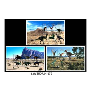 Stamps from MALDIVES - 1999 PREHISTORIC ANIMALS / DINOSAURS - SET OF 3 MIN. SHEETS MINT NH