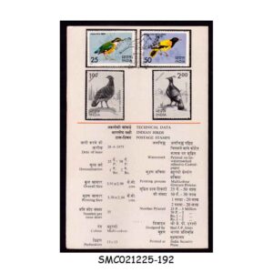 Stamps from INDIA - 1975 INDIAN BIRDS - 2V - BROCHURE - FDI