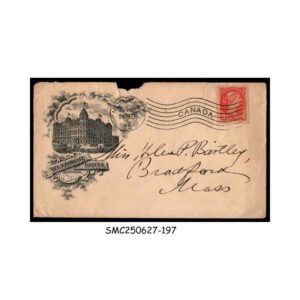 Postal stationery from CANADA - 1896 WINDSOR HOTEL POSTCARD WITH QV STAMP - USED