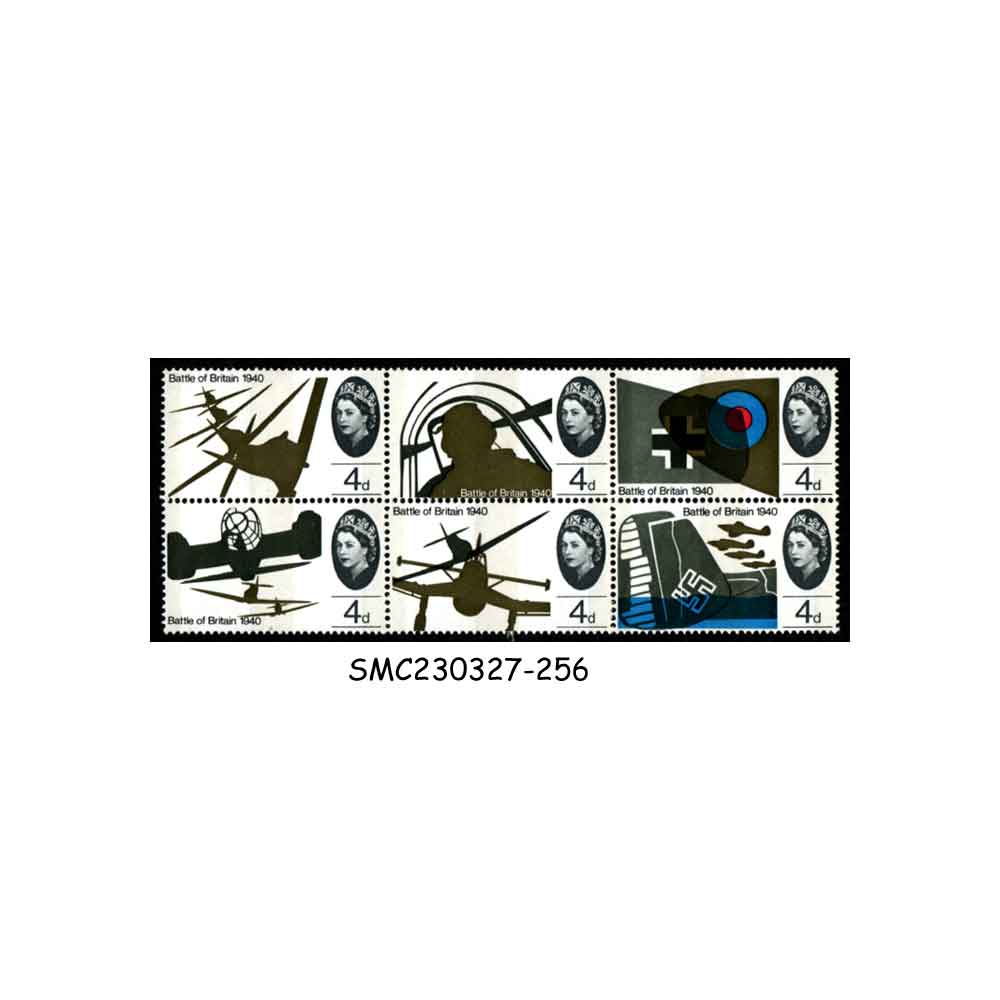 Stamps from GREAT BRITAIN 1965 BATTLE OF BRITAIN / AVIATION SG#671-676 SE-TENANT BLOCK 6V MNH