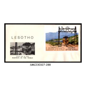 Stamps from LESOTHO - 1984 RAILWAYS OF THE WORLD / TRAIN - MS - FDC