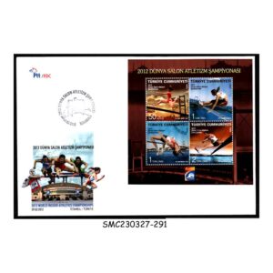 Stamps from TURKEY - 2012 WORLD INDOOR ATHLETICS CHAMPIONSHIP - MS - FDC