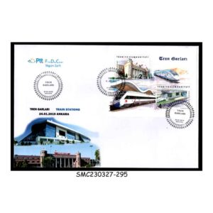 Stamps from TURKEY - 2019 TRAIN STATIONS / RAILWAY - MS - FDC