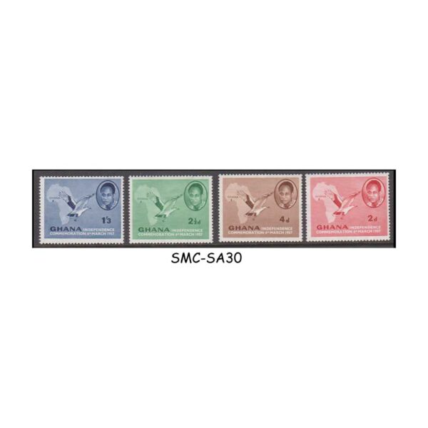 Stamps from GHANA - 1957 INDEPENDENCE - 4V - MINT NH - Stampsfac.com