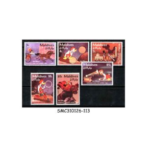 Stamps from MALDIVES - 1995 DONALD DUCK & THE WHEEL / DISNEY ANIMATION - 6V MINT NH