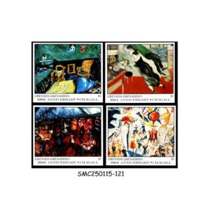 Stamps from GRENADA GRENADINES - 1986-87 100th BIRTHDAY OF MARC CHAGALL / PAINTINGS - 4 SOUVENIR SHEETS MINT NH