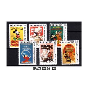 Stamps from BHUTAN - 1989 60th ANNIVERSARY OF MICKEY MOUSE / DISNEY ANIMATION - 6V MINT NH