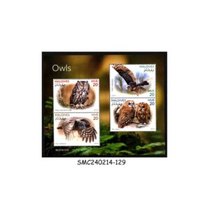 Stamps from MALDIVES - 2019 OWLS / BIRDS - MIN. SHEET MINT NH