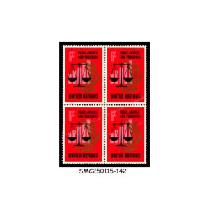 Stamps from UNITED NATIONS UNO - 1970 PEACE, JUSTICE & PROGRESS - BLOCK OF 4 - MINT NH
