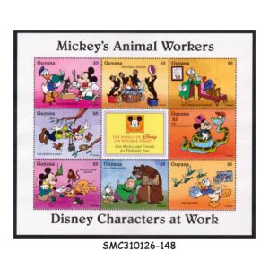 Stamps from GUYANA - 1996 MICKEY'S ANIMAL WORKER'S / DISNEY - ANIMATION - MIN. SHEET MINT NH