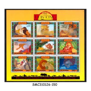 Stamps from UGANDA - 1998 DISNEY'S THE LION KING / DISNEY MOVIE ANIMATION - 2-MIN. SHEETS MINT NH