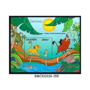 Stamps from UGANDA - 1998 DISNEY'S THE LION KING / SIMBA TIMON PUMBAA / DISNEY ANIMATION - MIN. SHEET MINT NH