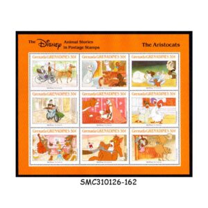 Stamps from GRENADA GRENADINES - 1988 DISNEY ANIMAL STORIES THE ARISTOCATS / ANIMATION - MIN/SHT MINT NH
