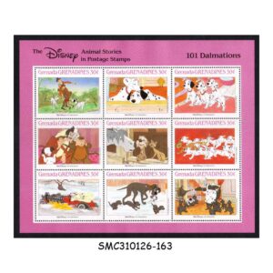 Stamps from GRENADA GRENADINES - 1988 DISNEY ANIMAL STORIES 101 DALMATIONS / ANIMATION - MIN/SHT MINT NH
