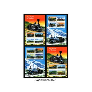 Stamps from GRENADA GRENADINES - 1999 THE WORLD OF TRAINS / RAILWAY LOCOMOTIVES SET OF 4 MIN. SHEETS MNH