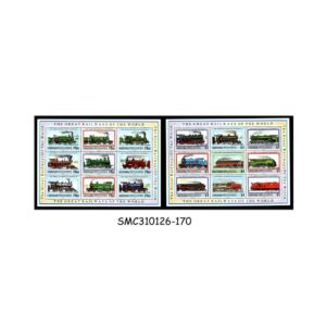 Stamps from GRENADA GRENADINES - 1992 THE GREAT RAILWAYS OF THE WORLD / LOCOMOTIVES - SET OF 2 MIN/SHT MINT NH