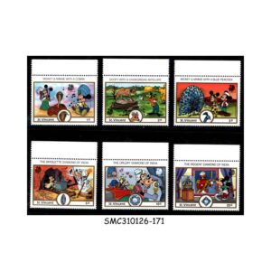 Stamps from ST. VINCENT - 1989 INDIA '89 PHILATELIC EXHIBITION / DISNEY ANIMATION - 6V - MINT NH