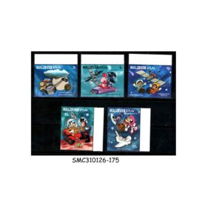 Stamps from MALDIVES - 1987 SPACE EXPLORATION / DISNEY ANIMATION - 5V MINT NH