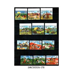 Stamps from GRENADA & GRENADA GRENADINES - 1988 SYDPEX '88 / DISNEY MOVIE ANIMATION - 12V MINT NH