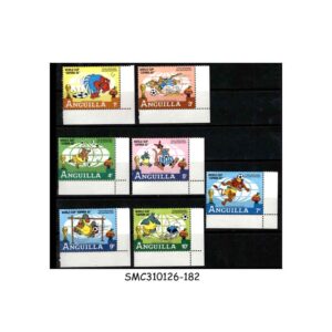 Stamps from ANGUILLA - 1982 WORLD CUP OF FOOTBALL ESPANA '82 / DISNEY ANIMATION - 7V MINT NH