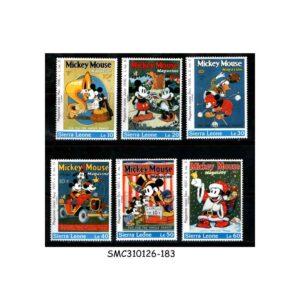 Stamps from SIERRA LEONE - 1992 MICKEY MOUSE MAGAZINE / DISNEY ANIMATION - 6V MINT NH