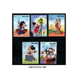 Stamps from SIERRA LEONE - 1990 STAMP WORLD '90 / DISNEY ANIMATION - 5V MINT NH