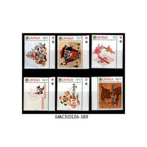 Stamps from GUYANA - 1991 CHRISTMAS CARDS GREETINGS / DISNEY ANIMATION - 6V MINT NH