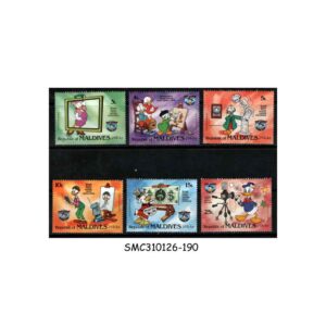 Stamps from MALDIVES - 1984 DONALD DUCK BIRTHDAY / DISNEY ANIMATION - 6V MINT NH