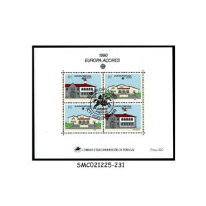 Stamps from PORTUGAL AZORES - 1990 EUROPA / ARCHITECTURE - MIN. SHEET - FDI