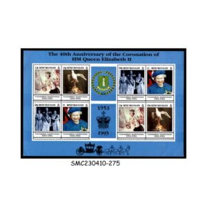Stamps from BRITISH VIRGIN ISLANDS - 1993  40th ANNIVERSARY OF QEII CORONATION  - MIN. SHEET MINT NH