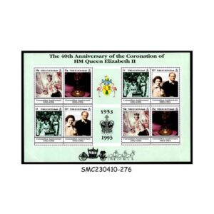 Stamps from TURKS & CAICOS ISLANDS - 1993  40th ANNIVERSARY OF QEII CORONATION - MIN. SHEET MINT NH